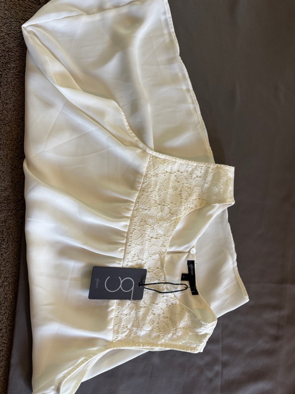 Gibson Ivory Lace-Trim Tank Top